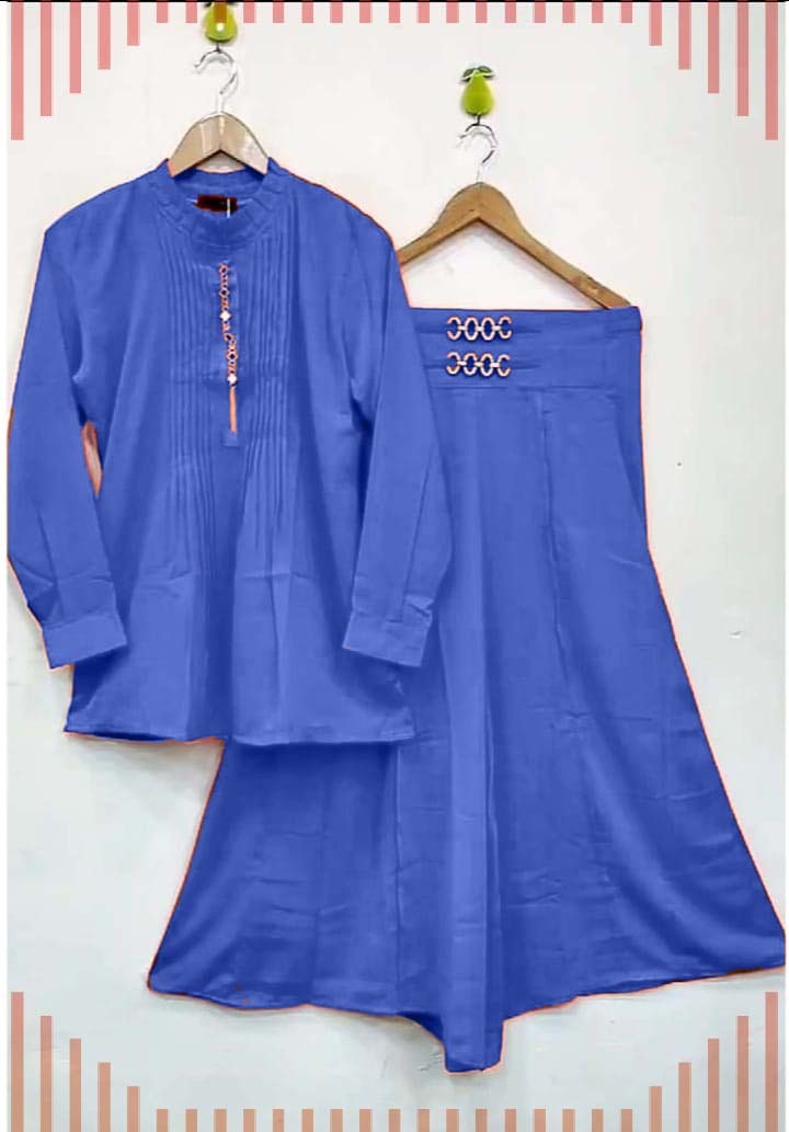 Georgette 2Pc Suit
Beautiful Platting Work Short Top With Stylish Ghararra Style Flapper